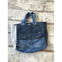 Bevásárló táska nagy (farmer részekből)